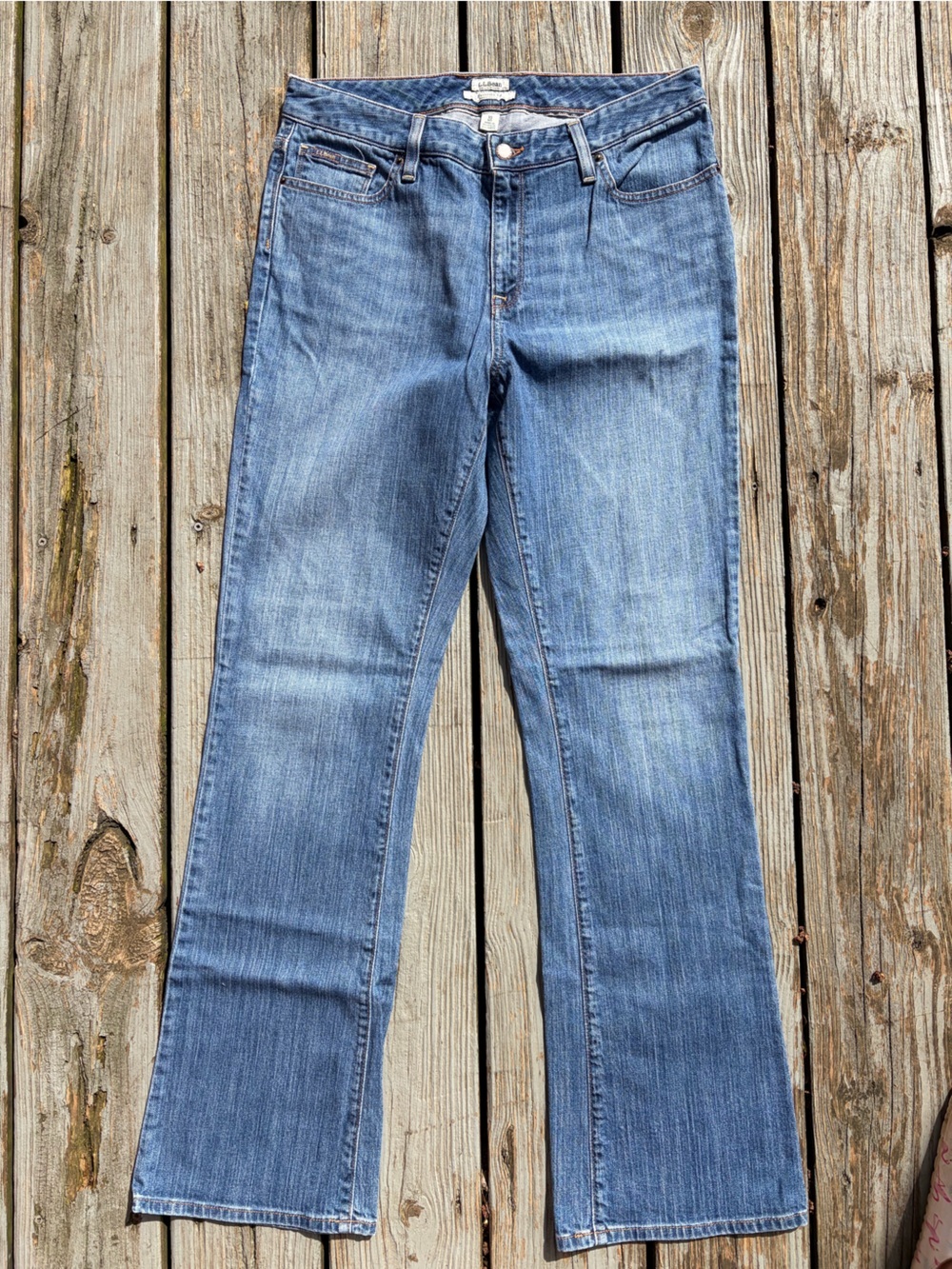 L.L. Bean Medium Blue Flare Jeans 10MT Favorite Fit